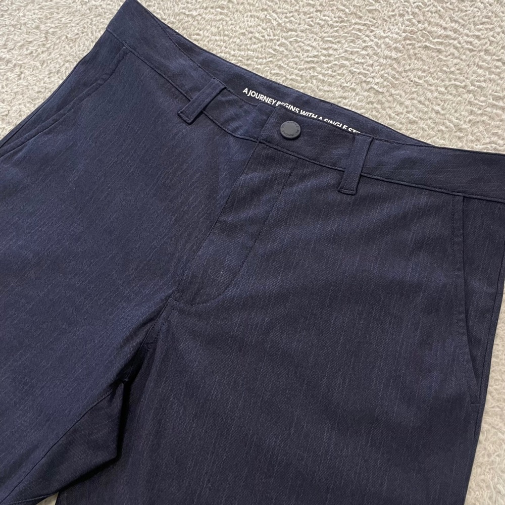 Rhone Commuter Slim Pant Mens 30x29.5 Navy Heathered Stretch Performance Hemmed